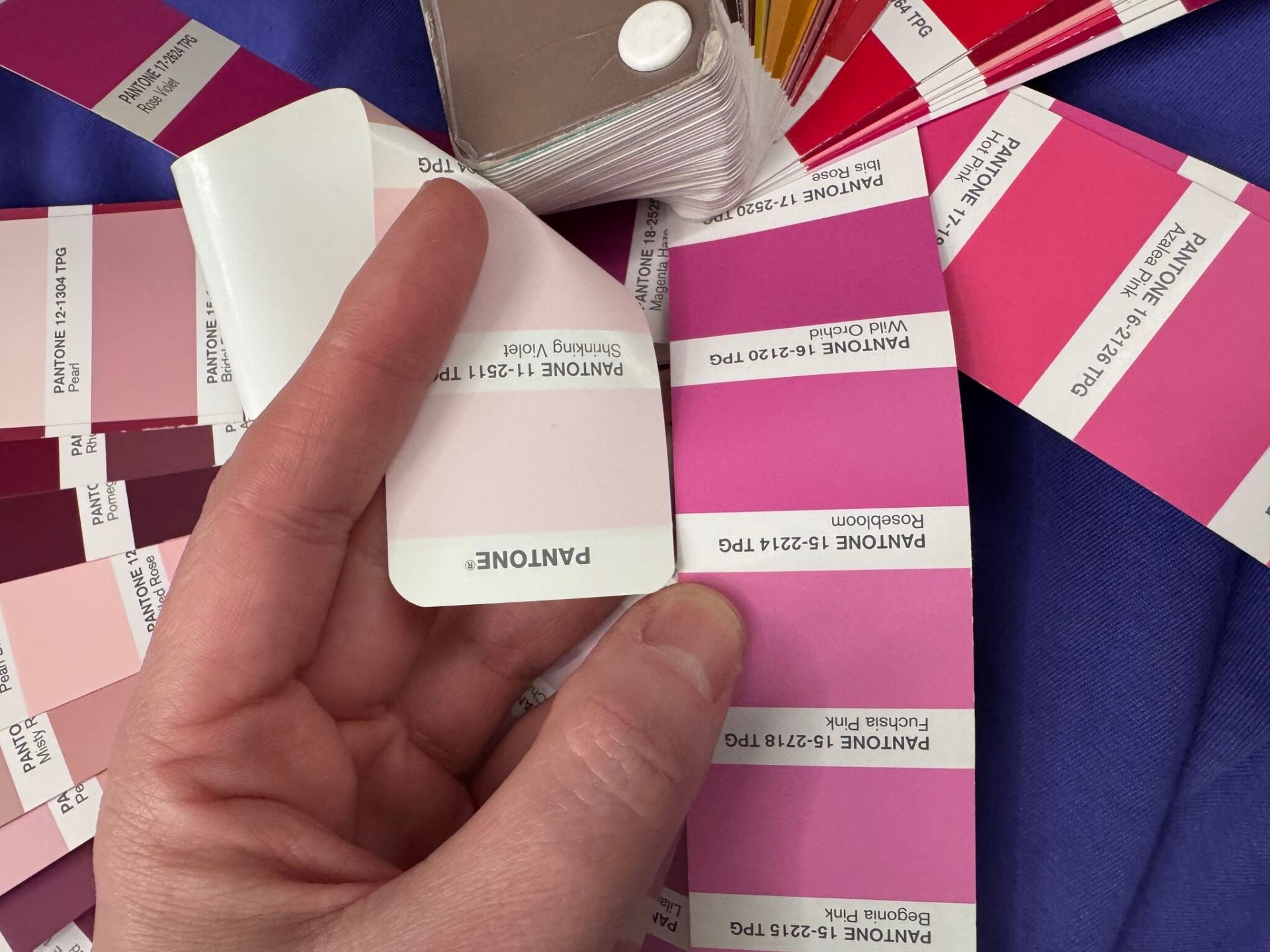 Pantone color swatch book used for brand-accurate custom merchandise production